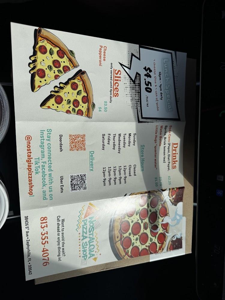 Nostalgia Pizza Shop Menu image 4